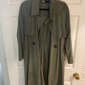 Zara duster coat green